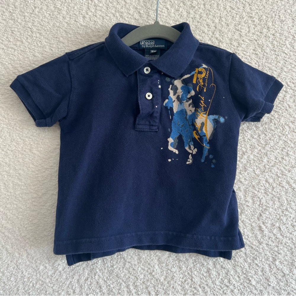 Polo by Ralph Lauren Vintage Rare Infant Big Paint Pony Shirt Size 18 Months